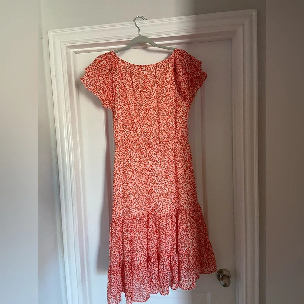 J. Crew Coral Floral Midi Dress - Picture 3 of 8